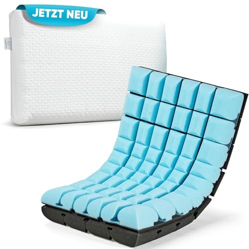 TraumJuwel Duo-Relax Nackenstützkissen - [2 Härtegrade] | Ergonomisches Kopfkissen aus Memory Foam für Seitenschläfer, Rückenschläfer und Bauchschläfer - Orthopädisches Kissen 35 x 65 mit Bezug