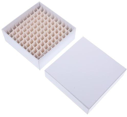 JECOMPRIS Caja De Almacenamiento Para Congelador De Tubos De Centrífuga Caja De Laboratorio De Congelador De Cartón De 100 Lugares Soporte Criogénico Para Tubos De Microcentrífuga Viales De