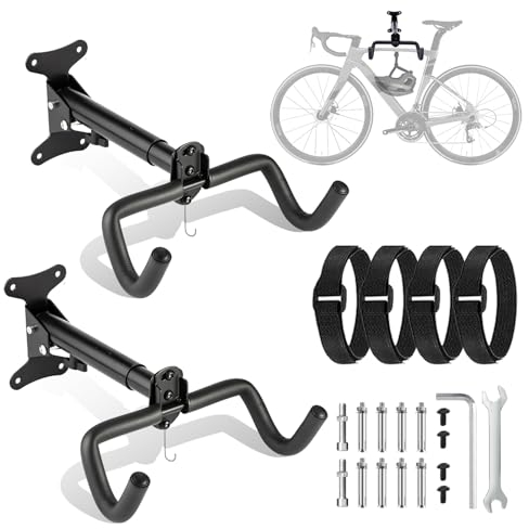 KAFLIC 2 Stück Fahrrad Wandhalterung Horizontal, Fahrrad Halterungen Wand, Fahrrad Wandhalter, Fahrradhalterung Wand für Rennrad MTB