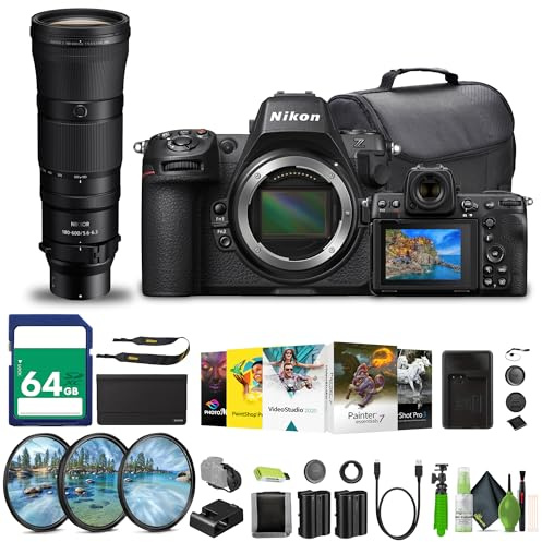 Nikon Z8 Professional Full Frame Mirrorless 8K Video & Stills Hybrid FX Camera + EN-EL15C Battery + 64GB Memory Card+ Nikon NIKKOR Z 180-600mm f/5.6-6.3 VR Lens (Nikon Z) + More