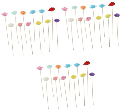 Anneome 3 Stücke Blumen Form Rattan Diffusor Sticks Stangen Luft Set
