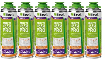 FM210 Bauschaum Fenster und Fassadenschaum Pistolenschaum Montageschaum Multischaum Fensterschaum hohe Schalldämmung Wärmedämmung 750ml Kombisets (ohne Reiniger/ohne Schaumpistole, 6x)