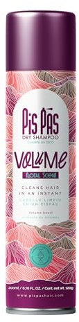 PisPás Dry Shampoo Volume - Champú en Seco para Volumen y Frescura Instantánea, Elimina el Aceite y los Olores, Ideal para Todo Tipo de Cabello