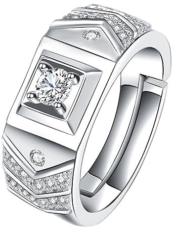 WRITWAA Kupfer Herren Mit Strass Für Finger Schmuck Einfach Stilvoll Ehering Weiβ