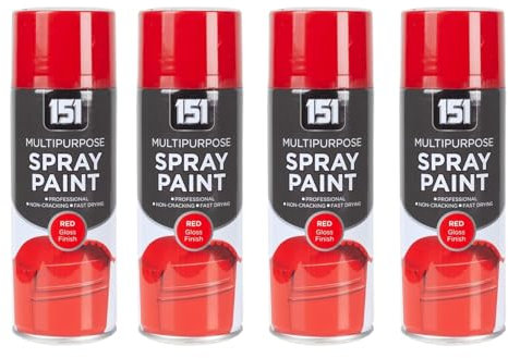 YSAMAX 151 Multipurpose Red Gloss Finish Spray Paint, Eye-Catching And Polished Look, Fast drying Formula, Weather-Resistant Properties, 400ML, (2PCS)