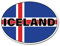 Vinyl-Aufkleber #82392 Island-Flagge, ovale Flagge, 2 x 15 cm, Island, Reisen, Urlaub, Welt, Land, Standort, Auto, Fahrzeug, Scrapbook, Aufkleber
