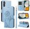 Bravoday Coque pour Samsung Galaxy A34 5G, Housse en Cuir PU Premium Etui à Rabat Pochette de Portefeuille avec Porte Carte Étui de Protection pour Galaxy A34 5G, Bleu Clair