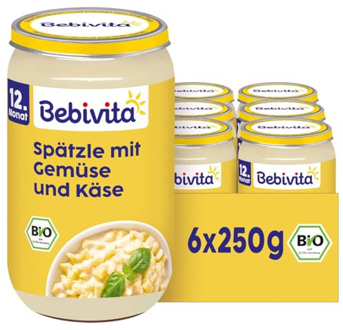 Bebivita Menüs ab 12. Monat Gemüse-Spätzle mit Käse, 250g 6er Pack (6x250g)