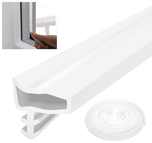10m Porta Striscia di Tenuta in Gomma Sonorizzata, Bianco Guarnizione per Porte e Finestre Guarnizione Porta in PVC, Guarnizione per Porte per Isolamento Acustico Protezione Acustica