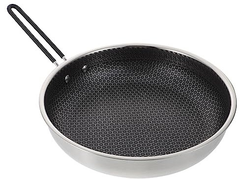 IMIKEYA 1stk Antihaftpfanne Für Den Außenbereich Wabenbratpfanne Ofen Grillpfanne Mit Klappgriff Kocher Wabenbeschichtungspfanne Wabenklapptopf Wok Kochgeschirr Grillschale Eisen