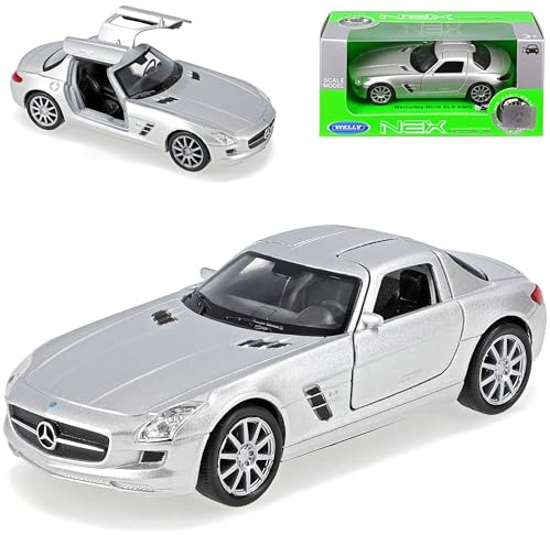 Welly Mercedes-B SLS AMG Coupe Silber C197 2010-2014 ca 1/43 1/36-1/46 Modell Auto mit individiuellem Wunschkennzeichen