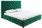 Design Boxbett Paris - 180x200cm - dunkelgrün - Samt - Chesterfield Doppelbett gepolstertes Bettgestell