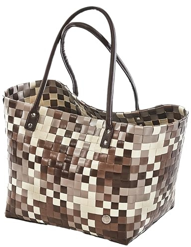 Kobolo Shopper MERI Tasche aus PE mit PU Henkeln 32x25x42 cm Braun