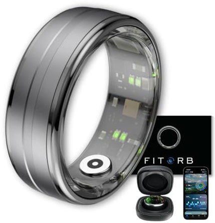 Fitorb Smart Ring Pro - Das Original. High-Tech Fitness- & Gesundheitsring, Schlafanalyse, 24/7 Aktivitätstracking. Temperaturmessung, Stess. Proberinge. (Saturn, Grau, 20,8 mm (11))