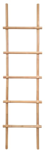 Meubletmoi Livio Leiter aus Rattan, Handtuchhalter, 190 cm, Natur-Rattan, Boho-Dekoration und Handwerk