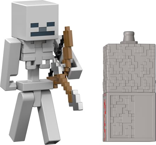 Mattel Minecraft Toys, Skeleton Action Figure with Accessory