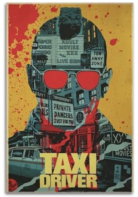 Taxi Driver 1976 Film-Leinwand, Wandkunst, Dekoration, Wohnzimmer, modern, Familienschlafzimmer, 60 x 90 cm, ungerahmter Stil