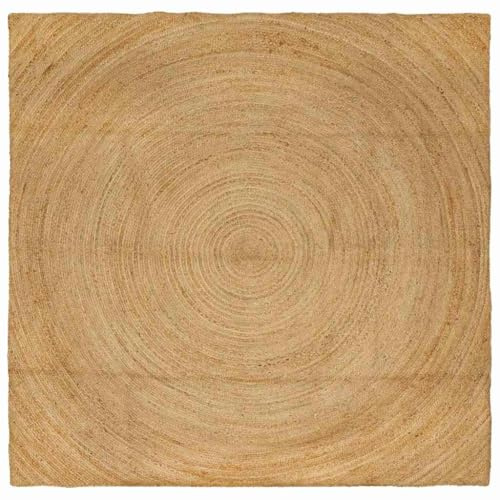 vidaXL Bereichsteppiche Natur 200 x 200 cm Jute, Wohnzimmer Deko, großer handgemachter Teppich, moderner Jute Teppich, stylische Bodenabdeckung für Dein Zuhause
