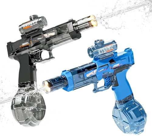 Elektrische Wasserpistole, Automatische Wasserpistole für Kinder Erwachsene | LED-Licht & Sound Wasserpistole, Wasserpistole mit Großer Kapazität für Garten Schwimmbad Party