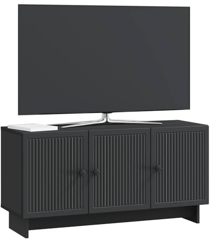 vidaXL TV-Schränk Schwarz 99 x 34,5 x 50 cm Holzwerkstoff, Wohnzimmer, moderner Schrank, viel Stauraum, zeitgemäße Regale, Entertainment-Einheit, Aufbewahrungslösung