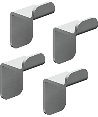 WEISSENSTEIN Handtuchhaken Ohne Bohren aus Edelstahl fürs Bad – Neues Design - Mehr Tragkraft – Selbstklebende Haken – 4 Stück