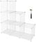 SONGMICS Storage Cabinet, Shelf, Lattice Panels, 6 Compartments, Large Capacity, Free Rubber Mallet, Dimensions 63 x 31 x 93 cm (L x W x H), White LPI111W