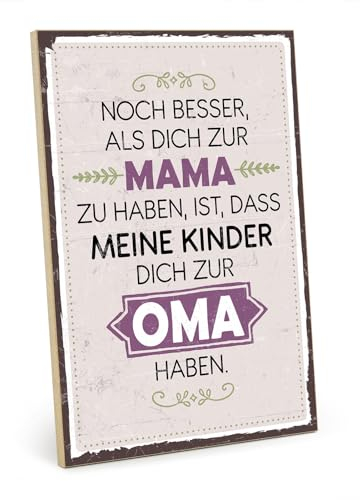 TypeStoff Holzschild mit Spruch - OMA - Vintage Schild als Geschenk und Dekoration zum Thema Mutter, Großmutter und Familie - HS-00403