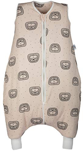 Hosenmax Schlafsack mit Füßen Winter – Bio Baumwolle – entspricht TOG 2.5 – Winter Schlafsack Kinder – Babyschlafsack – Verspielter Löwe Größe 90 cm