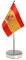 QSUM Drapeau de Table Espagne,14 x 21cm avec Extensible Mât de Drapeau et Piédestal Petit Drapeaux mini Drapeau Espagne Drapeau Espagne de Table pour Bureau Maison Conférences Festival Célébration etc