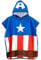 Marvel Handtuch | Captain America Badeponcho Jungen Mit Kapuze | Avengers Badeponcho Kinder | Superhelden Poncho Kinder | One Size | Blau