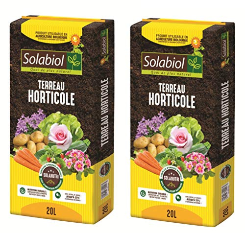 Solabiol TERHORTI20 TERREAU HORTICOLE Lot 2X 20 L | Jusqu'à 5 Mois de Nutrition