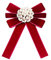 Broche en Fausse Perle Noud Papillon Pré-Noué Noeud Broche Cravate Vintage Décoration de Robe Chemise Col Broche Bowknot pour Femmes Filles Fête Mariage (Rouge)