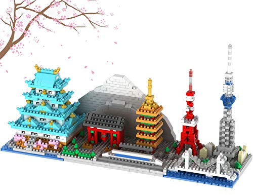 OneNext Colección Japan Tokyo Skyline Modelo de Arquitectura Famosa Conjunto de Bloques de construcción (1350 Piezas) Micro Mini Ladrillos Juguetes Regalos para niños y Adultos