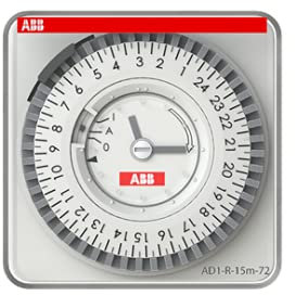 Interrupteur modulaire, interrupteur horaire avec réserve AD1-R-15m-72 (référence : 2CSM208131R1000)