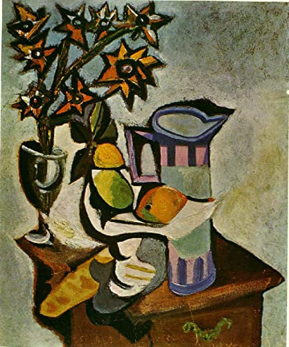 Zhyaunz DIY 5D Diamant Malerei Pablo Picasso Abstrakte Vase und Obst Stickerei Kreuzstich Strass Voller Rundbohrer Mosaik Kunst Dekor 40x50cm