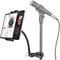 Gooseneck Spin Bike Tablet Holder, [Metal Arm Clamp] Handlebar Tablets Mount for Stationary Exercise Bicycle, Treadmill, Stroller, Elliptical, Mic Stand for iPad Pro, Air, Mini, iPhone, 4-12.9” Device