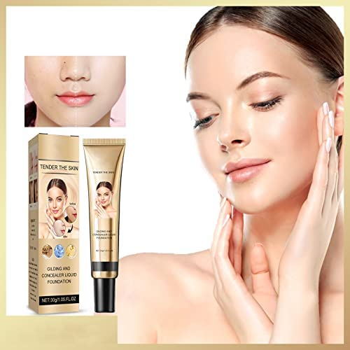 Grindrom Concealer Foundation Nude Makeup Lightweight Oil Control Full Coverage Foundation Waterproof Moisturizing CC Liquid Foundation (Ivory)