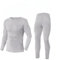 SIMIYA Herren Thermounterwäsche Set, warme Unterwäsche mit Innenfleece, Ultraleicht Oberteil und Unterteil mit Eingriff Langarm Funktionsunterwäsche Rundhals Skiunterwäsche für Winter (Hellgrau, 2XL)