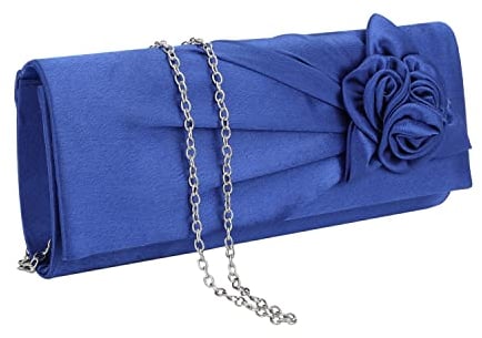 EVEOUT Satinblume Abend Clutch Handtasche für Damen Schultertasche Hochzeitsfeier Prom Geldbörse für Damen Brauttasche