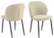 AC Design Furniture Panna Esszimmerstühle mit Rückenlehne, 2er-Set, Gepolsterter Esszimmerstuhl, cremefarbener Gepolsterter Stoffsitz mit Schwarzen Metallbeinen, Home-Office-Stuhl ohne Rollen