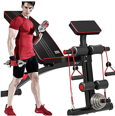 FLBT Verstellbare Hantelbank mit Beinstrecker und Beinbeuger, faltbar, Fitness-Gewichtstraining, Hantelbank, Heim-Fitnessgeräte Needed