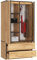 BDW Kleiderschränk 2 Türen, 4 Einlegeböden, Kleiderständer, 2 Schubladen, Mehrzweckschrank, Schubladenschrank, Garderobenschrank für Schlafzimmer, Wohnräume, 180x90x51cm, Eiche Craft