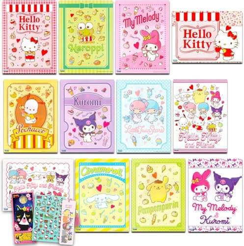 Hello Kitty Poster-Set, Raumdekor-Set mit 12 Wandkunst-Postern plus Lesezeichen, weitere Poster