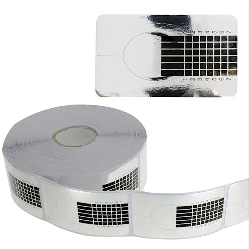 INLAQ® 500er-Pack Nagel schablone | Schablonen Nagelverlängerung für Gel- und Acryl-Nagelstyling - außergewöhnlich steif und haftend mit schmalem Design - Rollbreite 38mm - Argent