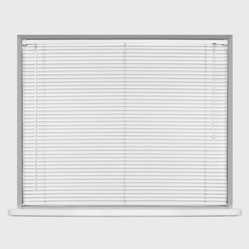 25mm PVC Venetian Blind Strings 25mm Slats Home Office Easy Fit White 60cm Width x 150cm Drop