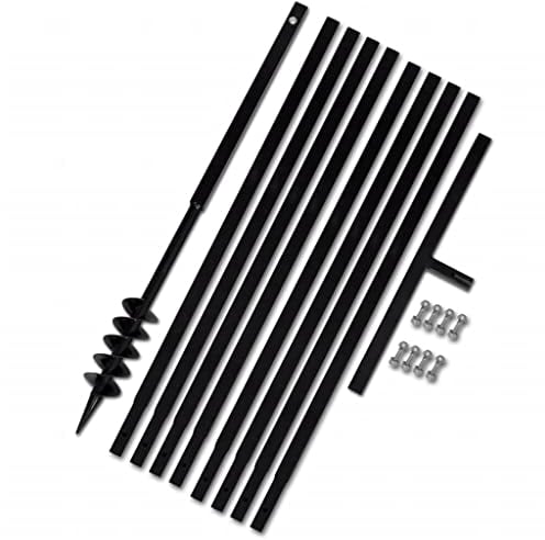 PURADAY Erdbohrer mit Griff 80 mm Verlängerungsrohr 9 m Erdlochbohrer Metallbohrer Gartenbohrer Erdbohrer Hand Bohrer für Edelstahl Bohrer Set Metall Bohrer mit Einem Griff Handerdbohrer