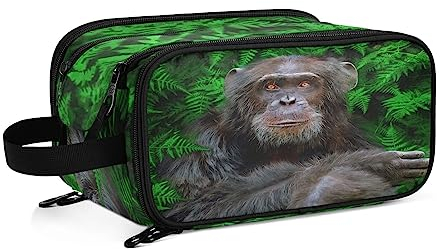Kulturbeutel Lustiger Gorilla-AFFE Große Kosmetiktasche Kulturtasche Waschtasche Make Up Tasche Waschbeutel Schminktasche für Damen Mädchen