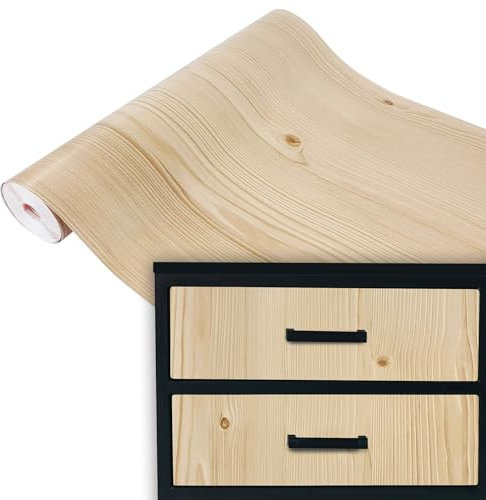 DecoMeister Vinilo Adhesivo Para Muebles Imitación de Madera de Pino Jurásico Papel Autoadhesivo Lámina Para Pared Cocina Puertas En Rollo Para Forrar Aspecto Madera 90 x 100 cm Por Metros