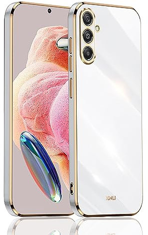 BOKYAS per Cover Samsung Galaxy S23 FE 5G di Placcatura Minimalista, Custodia in Silicone Brillantini Anti-Caduta Elegante Ultra Sottile per Donne, Bianco