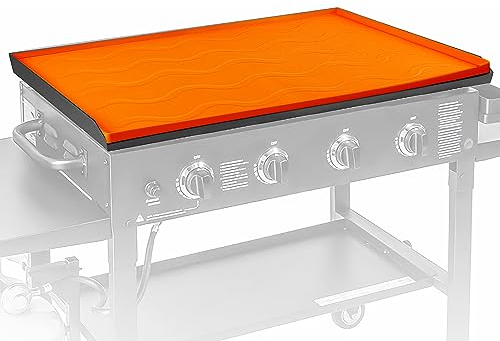 28 Zoll Silikon Grillmatte für Blackstone-Grill, Strapazierfähig, BBQ Grillmatten Silikon-Grillabdeckung Schutzmatte für Blackstone Outdoor Schützt vor Schmutz und Staub (Orange)